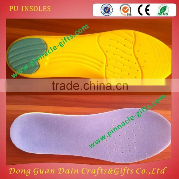 High Quality Soft PU Foam Insoles / Yellow Insoles