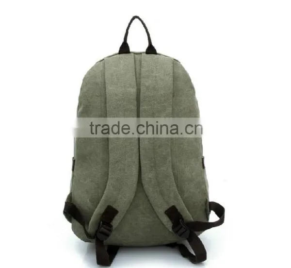 2016 Manufactures China Cotton Bag Classic Canvas Backpack With Leather photo-3