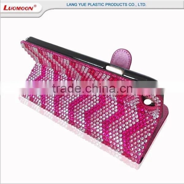 New Products 2016 Diamond PU Leather Wallet Phone Case for Iphone 5 5s se 6 6s 7 photo-3