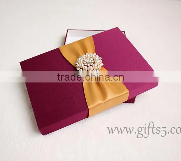 Luxury Fuchsia Wedding Invitation Gift Boxes in Handmade photo-5