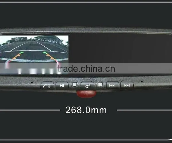 car rearview mirror with reverse camera, bluetooth,LCD Auto-Dimming function