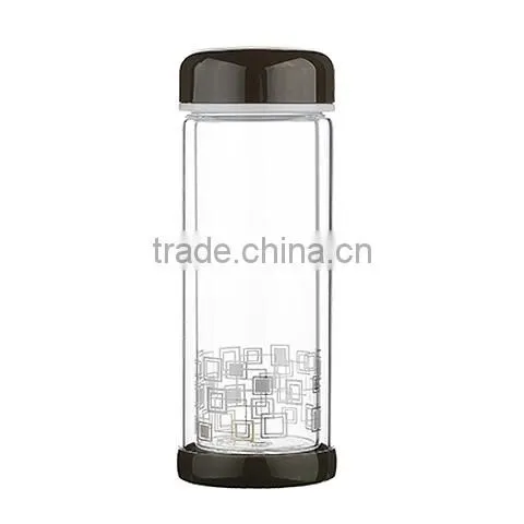 Heat Resistance Double Wall Glass Bottle Dual Insulated White Glass Bottle photo-3