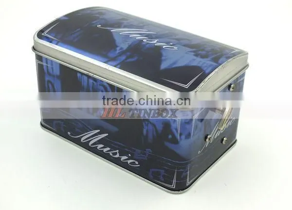 Metal Dome Lid Music Tin Boxes With House Shape photo-2