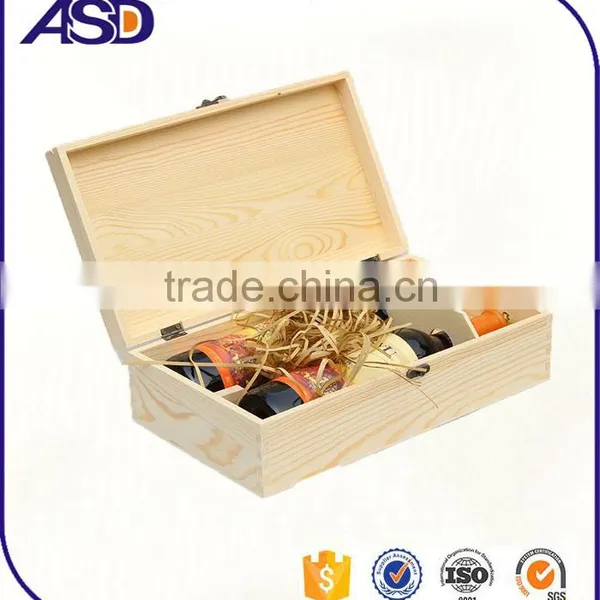 2 Bottle Pine Wooden Wine Box Without Wine Accessories / Wine Packaging Boxes