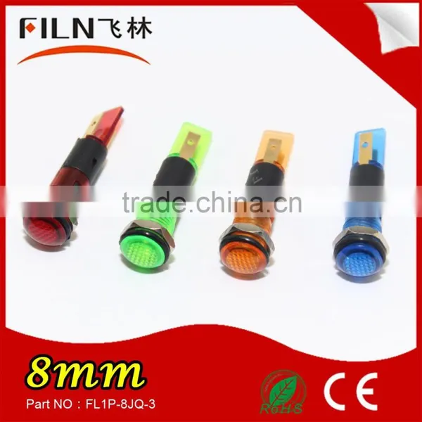 IP67 Hot Sales High Light Waterproof Plastic 8mm 24v Yellow Signal Light photo-6