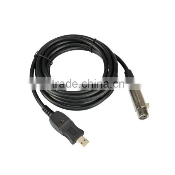 XLR Female to USB Male 3M Black Cable Cord Adapter For Microphone Connect With Computer photo-3