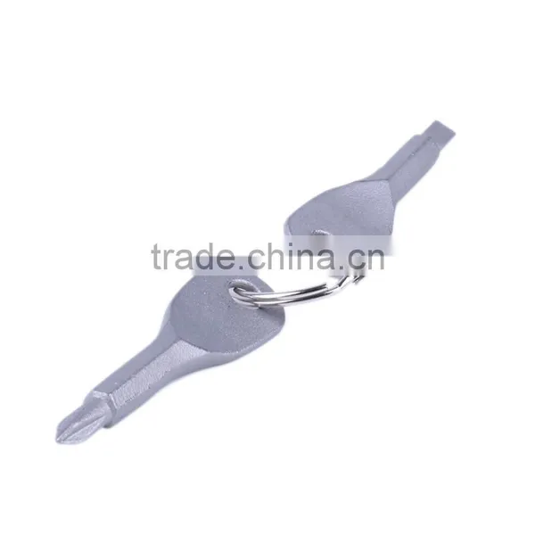 Stainless Steel Mini Slotted Phillips Screwdriver Keychain photo-2