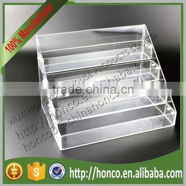 Top Selling 32pcs 4 Tiers Acrylic Nail Polish Cosmetics Display Rack Clear Colour photo-4