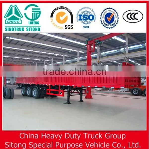 China Factory 3 Axle Side Wall Semi Trailer/ 40ft Flatbed Container Trailer / Bulk Cargo Trailer Truck for Sale photo-4