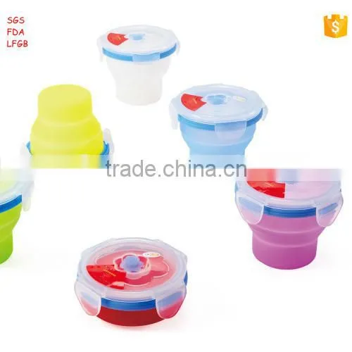 Food Grade Portable Convenient Collapsible Houseware Silicone Foldable Lunch Box photo-2