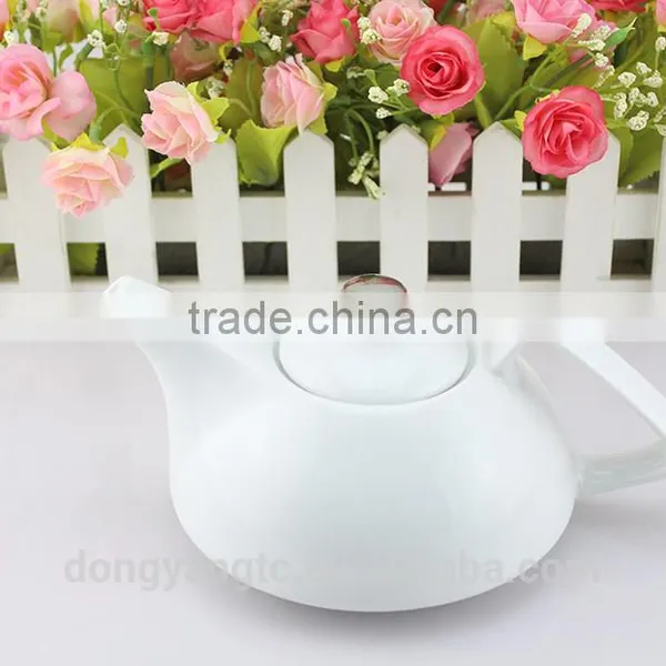 Bulk Supply Wholesale Cheap Custom Logo Euro Style White Porcelain Tea Pot, Cheap Ceramic Teapot photo-2