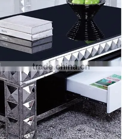 2015 Hot Selling Italian Design Stainless Steel Glass Top Coffee Table B6688 photo-2
