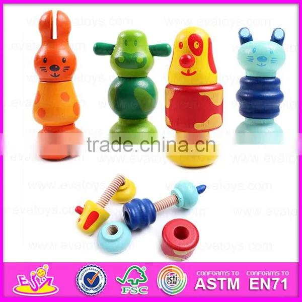 2015 Cute Screw Wooden Combination Toy for Kids,Creative Wooden Screw and Nut Toy,Screw Design Wholesale Educational Toy W03C011 photo-5