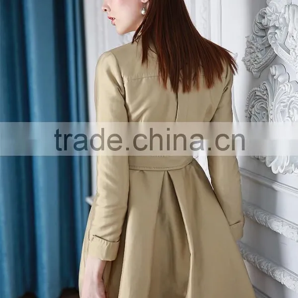 Fashion Ladies Khaki Color Windbreaker Wind Coat photo-4