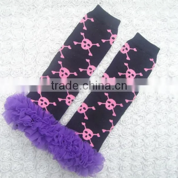 Christmas Baby Leg Warmers Cotton Knitted Printed Warmer With Ruffles Toddler Knee High Socks photo-3