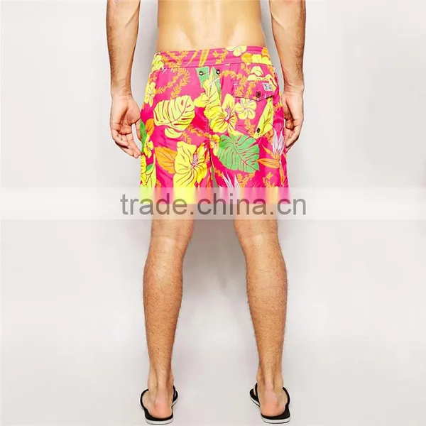 Mens Bright Color Hawaiian Swim Shorts Men photo-2