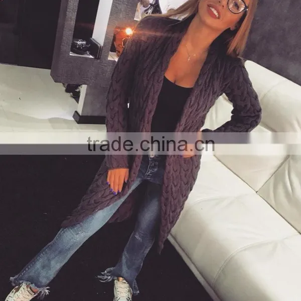 2017 New Fashion Women Knitted Sweater Coat Autumn And Winter Long Sleeve Cardigan Jacket Female Casual Outwear photo-6