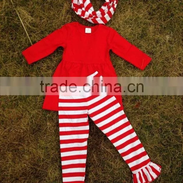 2014 New Hot Baby Girls Stripe Dress Pant Set With Stripe Scarf Girls Stripe Dress Pant