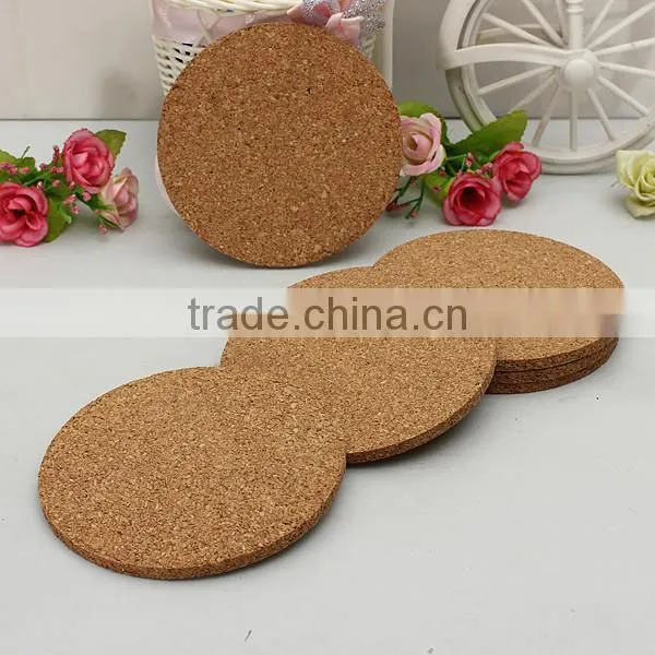 6pcs/lot Round Shape Plain Cork Coasters Drink Wine Mats Cork Mats Drink Wine Mat 10cm*0.5cm Ideas for Wedding and Party Gift photo-3