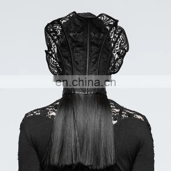 Punk Rave Gothic Victorian Black Lace Neck-corset Collar Head-piece S-219 photo-3