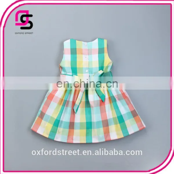Color Plaid Baby Dress Children Dress Princess Skirt 2017 Summer Girls Dress photo-3