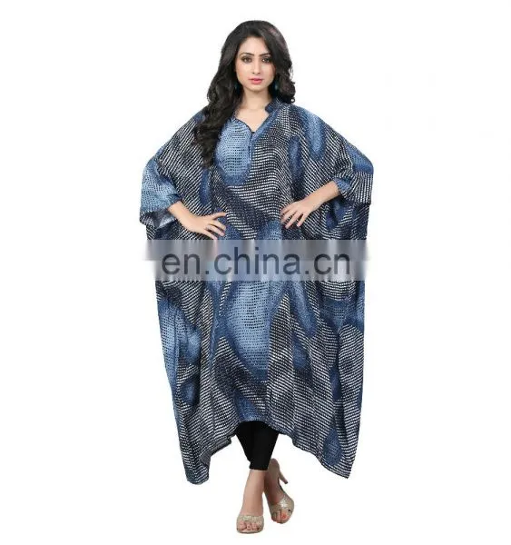 Women's Fusion Dotted Printed Style Free Size Kaftan Girls Party Wear Dresses 2017 / Actresses Dresses Collection (kaftans 2017)
