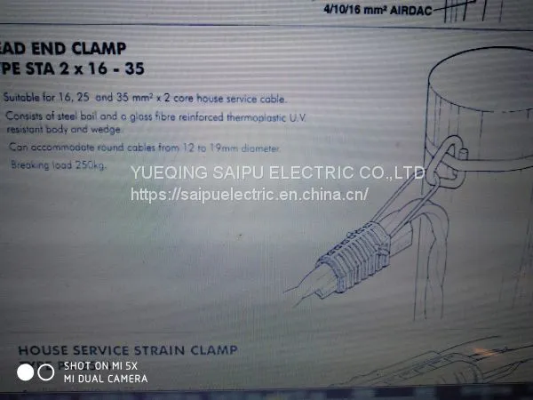 Wire and Cable Plastic Wedge Type Anchor Strain Clamp Tension Clamp Dead End Clamps for 2-4 Wires photo-2