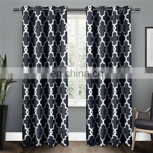 Peacoat Blue Ready Curtain Fabric of Polyester