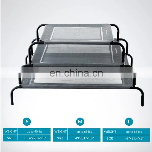 Animal Chew Proof Trampoline Black Dog Orthopedic Pet Cot Bed For Summer photo-3