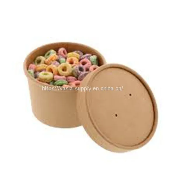 Souper Food Container 26oz Kraft- Large Takeaway Soup, Ice Cream Container- Brown Microwavable Souper Cups photo-2