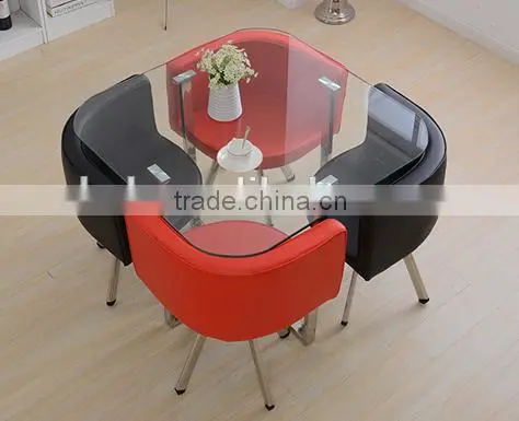 NICE DESIGN GLASS TABLE AND CHAIRS SETS MORDERN DINNING TABLES MADE IN CHINA