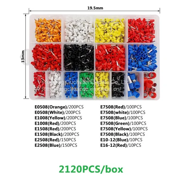 2120pcs European Style Tubular Terminal Block, Insulated Pin Terminal and Tubular Combination Set photo-5
