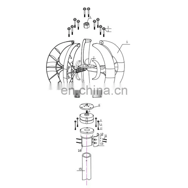 Hot Sale 100W 200W 300W 400W 500W Red Lantern Green Lantern Dragon Blue Lantern Wind Turbine Vertical Axis Small Wind Turbine photo-4
