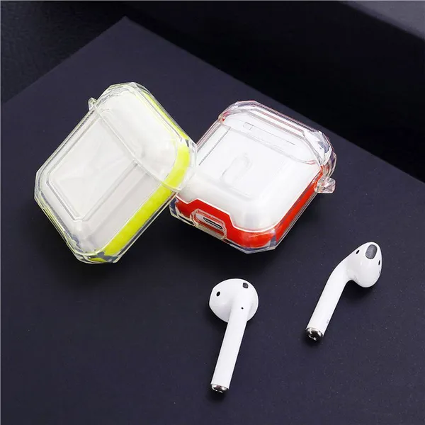 Wholesale Can be Customized Led Visible Tpu Transparent Clear Case With Keychain For Airpods 1 2 Wireless Charging Case photo-4