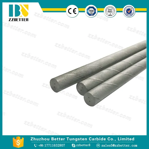 330mm Solid Tungsten Carbide Rods Bars With 2 Helical Coolant Holes