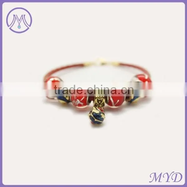 European Style Leather Charm Beaedd Bracelet photo-6