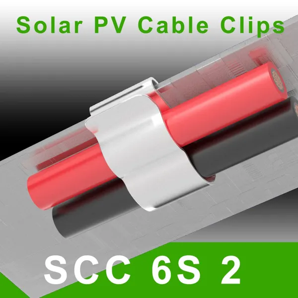 NSPV UV Resistant Stainless Steel DC Wire Clip 1500V Cable Clips SCC6S2