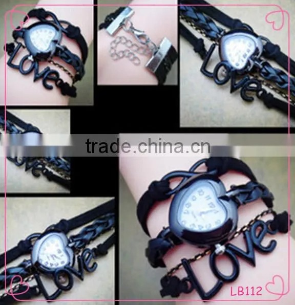 Fashion Bracelet Watch for Women Hand Woven Leather Bracelet