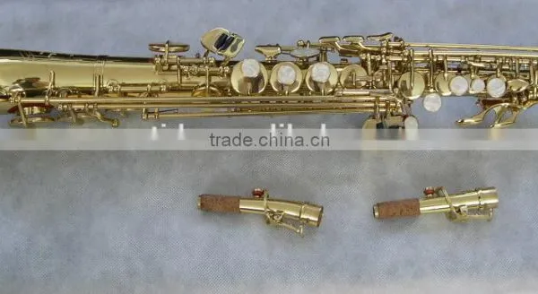 Curved Bell Soprano Saxophone, Gold Lacquer With Case. photo-3