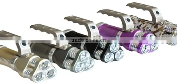 High Power 5 Color LED Flashlight 3T6 Hand-held Portable Aluminum Flashlight 30W Rechargeable Portable Flashlight