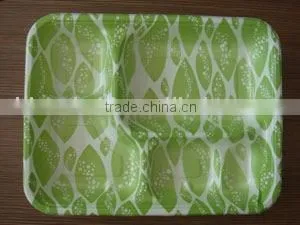 School/carteen Five Compartment Bagasse Tray(colorful)