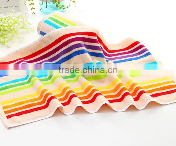 100%cotton Jacquard Color Stripe Softtextile Cut Pile Face Towel photo-6