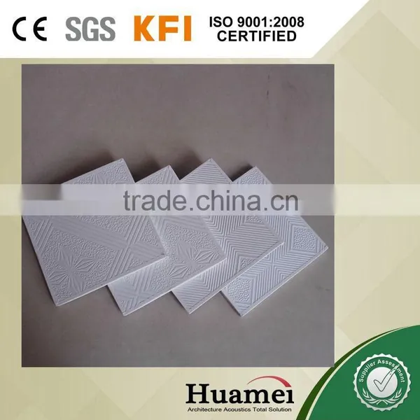 Pvc Laminated Gypsum Plaster Tiles Size 595*595*7mm