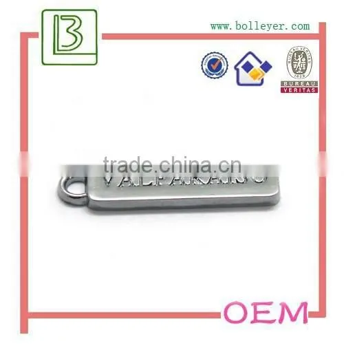 Metal Custom Zipper Pull / Puller With Embossed Logo For Clothes photo-3