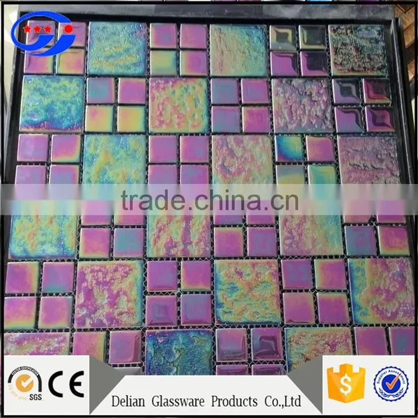 Mix Color Melting Glass Square Mosaic