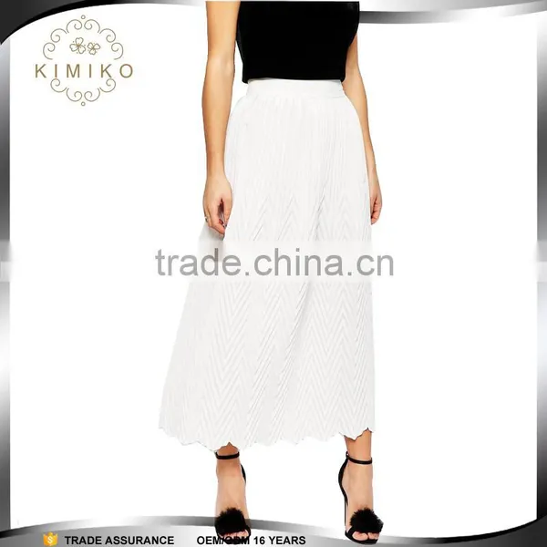 High Brand Quality Summer White Women Long Pleat Skirt Factory Price