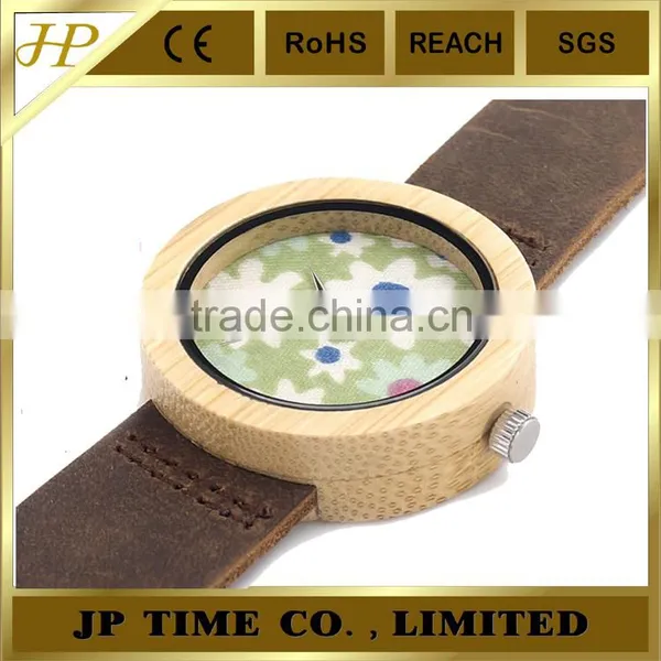 2016 Newest Bamboo Wooden Watch 2016 With Cloth Dial Face Quartz Watches photo-6