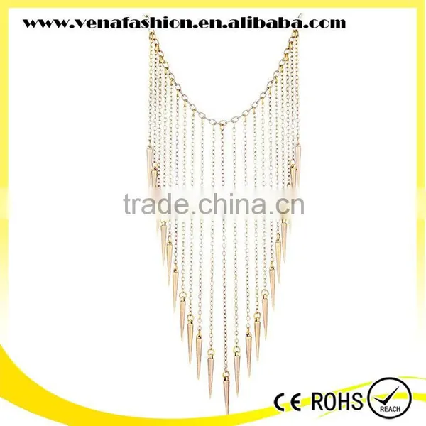 Gold Silver Bullet Tassel Women Accessories Necklace photo-6