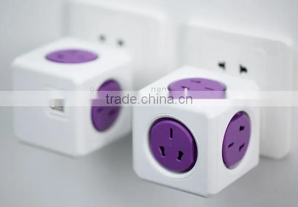 Mini Portable Desktop Power Cube Socket With 2usb 2.1A Top Quality photo-5