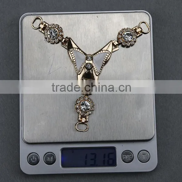 Most Popular Design Oil Drop White With Rhinestone Shoe Accessory&butterfly Shape Shoes Buckel photo-2